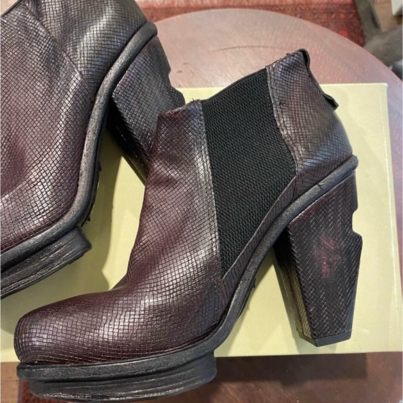A.S.98 Shoes - A.S.98 Italian Leather Platform Ankle Boots – Burgundy / Amarante – EU 41